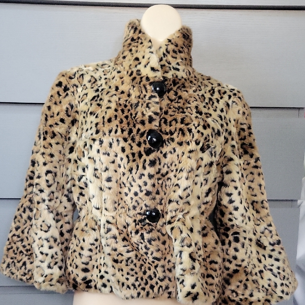 Chic Leopard Print Teddy Jacket